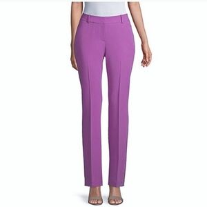 Worthington Purple Curvy Perfect Trouser Pants - Size 14S / 14 Short Womens